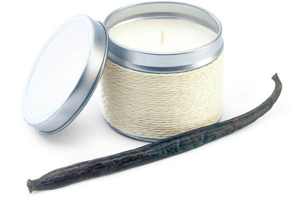 Obrázky: Aromatická svíčka s vůní vanilky v plechovém boxu