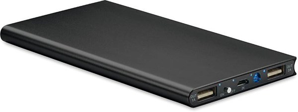 Obrázky: Černá Power banka Poweflat 8000 mAh