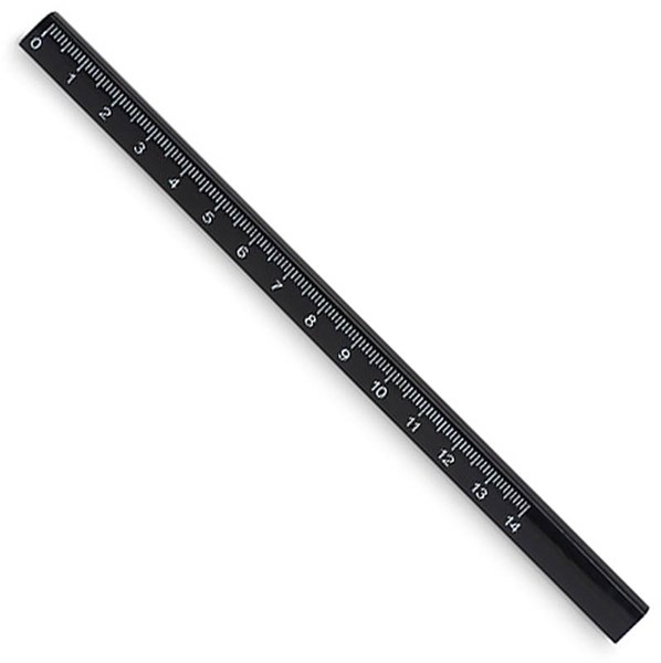 Obrázky: Černá tesařská tužka s pravítkem 14 cm