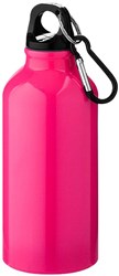 Obrázky: Růžová hliníková láhev na 0,4 litru s karabinou