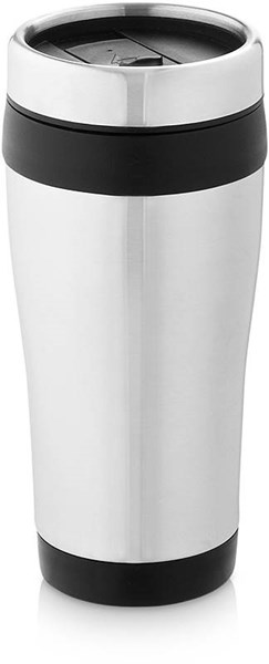 Obrázky: Černo-stříbrný dvouplášťový termohrnek 400 ml