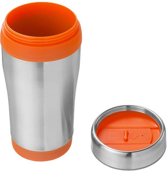 Obrázky: Oranžovo-stříbrný dvouplášťový termohrnek 400 ml, Obrázek 3