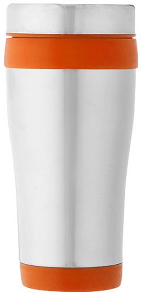 Obrázky: Oranžovo-stříbrný dvouplášťový termohrnek 400 ml, Obrázek 4