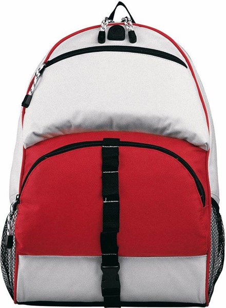Obrázky: Trendy bílý batoh s červenou kapsou, Obrázek 4