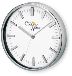 Obrázky: Stříbrné nástěnné hodiny s bílým ciferníkem