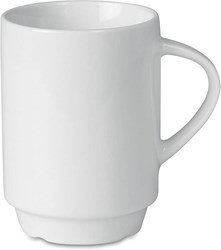 Obrázky: Bílý stohovatelný porcelánový hrnek 200 ml