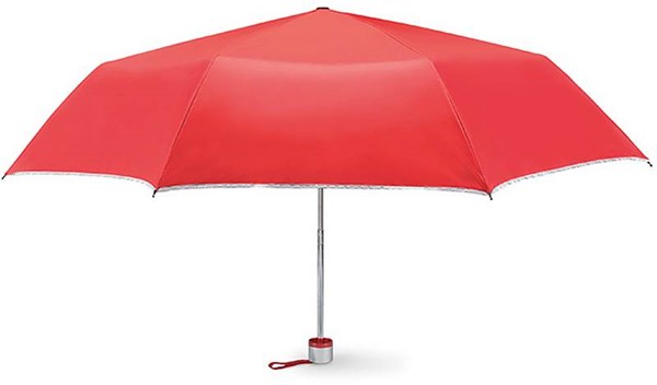 Obrázky: Červeno-stříbrný skládací deštník Cardif s pouzdr.
