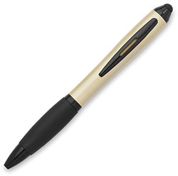 Obrázky: Plastové pero se stylusem v barvách šampaň a černé