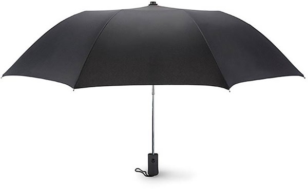 Obrázky: Černý automatický deštník s ocelovou konstrukcí