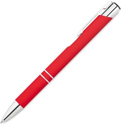 Obrázky: Červené hliníkové pero pogumované - vhodné pro laser