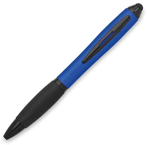 Obrázky: Modro-černé plastové pero se stylusem