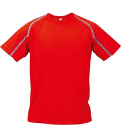 Obrázky: Červené triko FITS s reflexními pruhy, vel. L