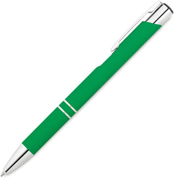 Obrázky: Zelené hliníkové pero pogumované - vhodné pro laser