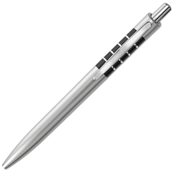 Obrázky: Stříbrné kul.pero Tiko silver s černými kroužky