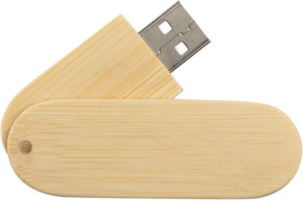 Obrázky: Oválný Woody USB disk 8GB, světlé dřevo, Obrázek 3