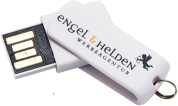 Obrázky: Malý bílý otočný USB flash disk 16GB s kroužkem, Obrázek 11