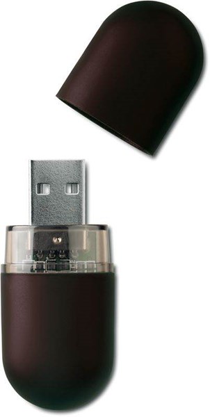 Obrázky: Infocap černý oválný USB flash disk s očkem, 32GB, Obrázek 2