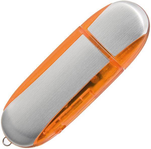 Obrázky: Memory stříbrno-oranžový USB flash disk,krytka16GB, Obrázek 3