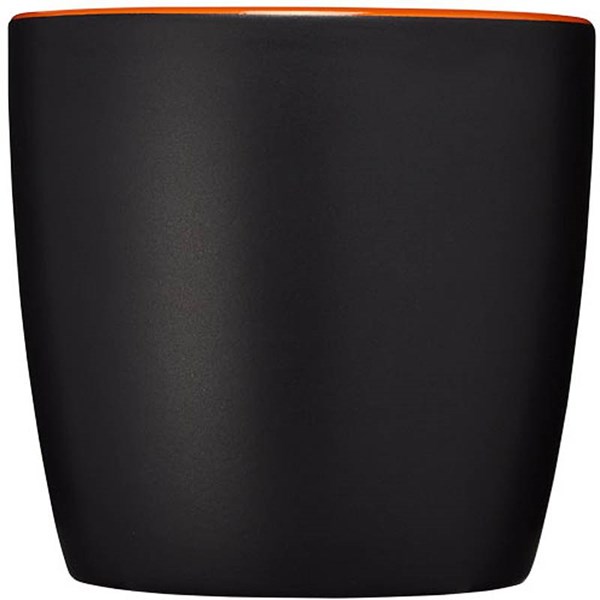 Obrázky: Černý keramický hrnek 350 ml s oranžovým vnitřkem, Obrázek 2