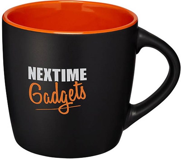 Obrázky: Černý keramický hrnek 350 ml s oranžovým vnitřkem, Obrázek 4