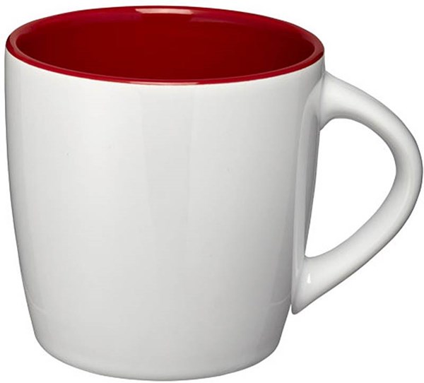 Obrázky: Bílý keramický hrnek s červeným vnitřkem, 350 ml