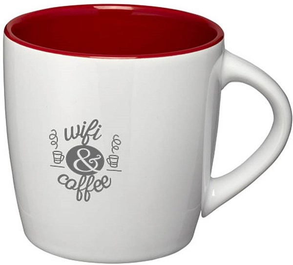 Obrázky: Bílý keramický hrnek s červeným vnitřkem, 350 ml, Obrázek 4