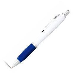 Obrázky: Bílé kuličkové pero s modrým úchopem - ČN
