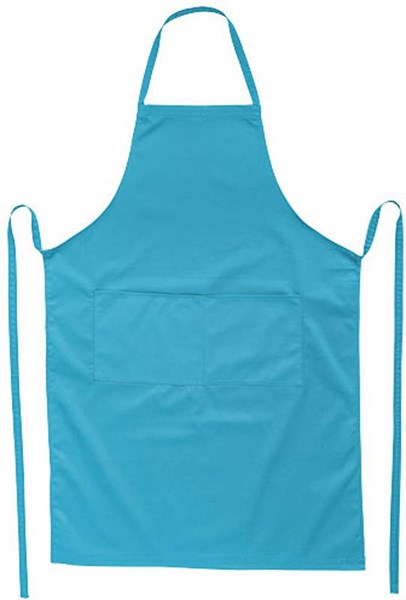 Obrázky: Aqua modrá kuchařská zástěra s popruhem kolem krku, Obrázek 2