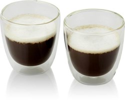 Obrázky: Skleněný šálek na kávu v sadě po dvou kusech