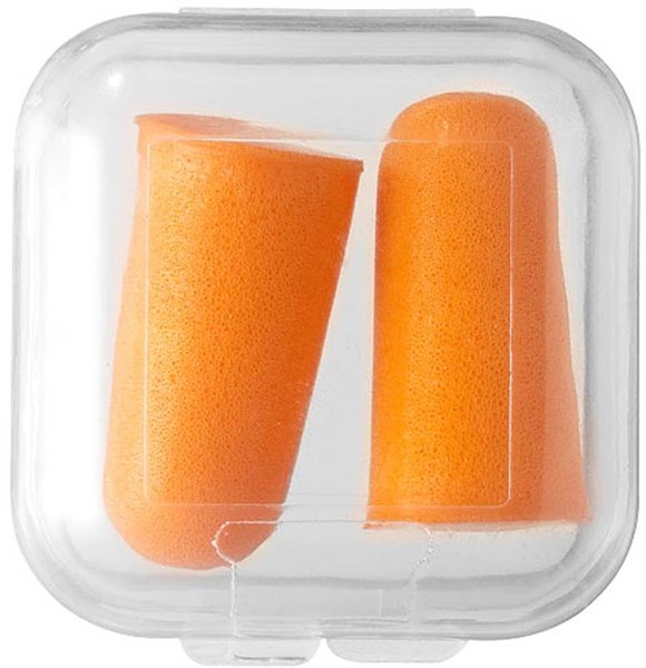 Obrázky: Oranžové ušní ucpávky/špunty v transparent. pouzdře, Obrázek 3