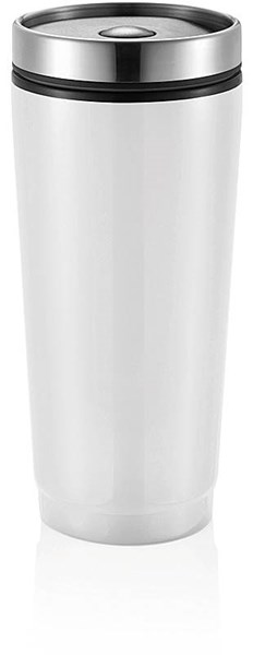 Obrázky: Bílý termohrnek 350 ml s plastovým vnitřkem