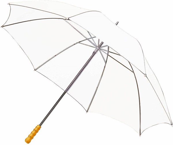 Obrázky: Velký golf. deštník, tvarovaná rukojeť, bílý