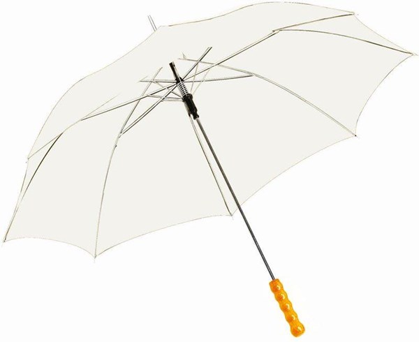 Obrázky: Bílý automatický deštník, tvarovaná rukojeť