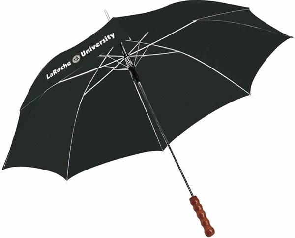 Obrázky: Černý automatický deštník, tvarovaná rukojeť