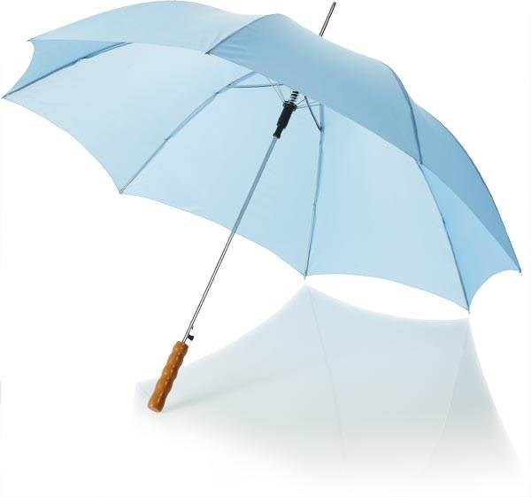 Obrázky: Světle modrý automatický deštník,tvarovaná rukojeť