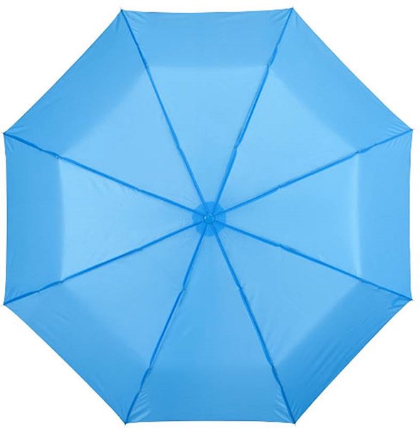 Obrázky: Modrý třídílný skládací deštník mechan., Obrázek 2