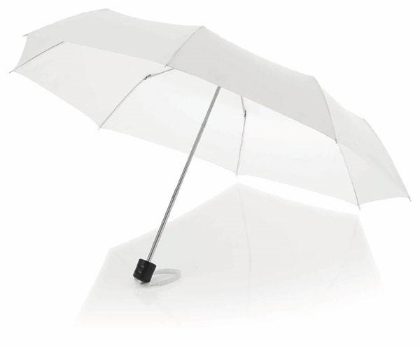 Obrázky: Bílý třídílný skládací deštník mechan.