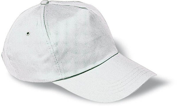 Obrázky: Bílá pětipanelová bavlněná baseballová čepice