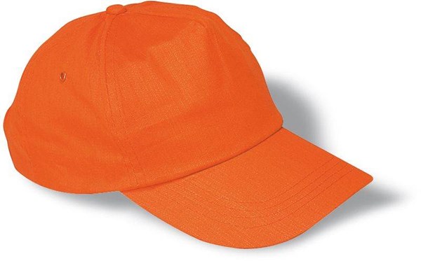 Obrázky: Oranžová pětipanelová bavlněná baseballová čepice