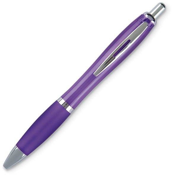 Obrázky: Elegantní fialové kuličkové pero - černá náplň