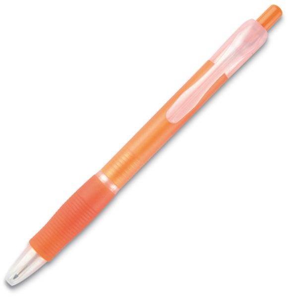 Obrázky: Transparentní oranžové pero s gumovým úchytem - ČN