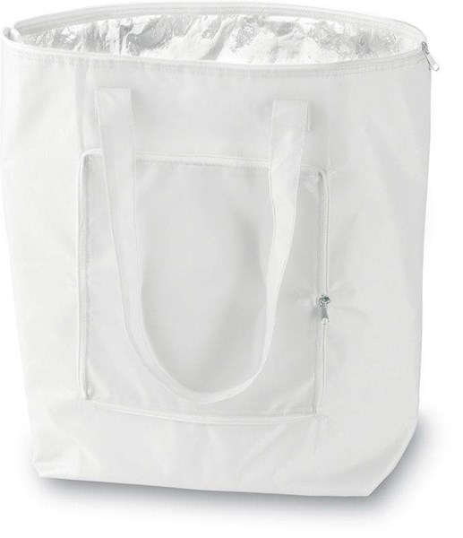 Obrázky: Bílá skládací nákupní chladící taška Plicool