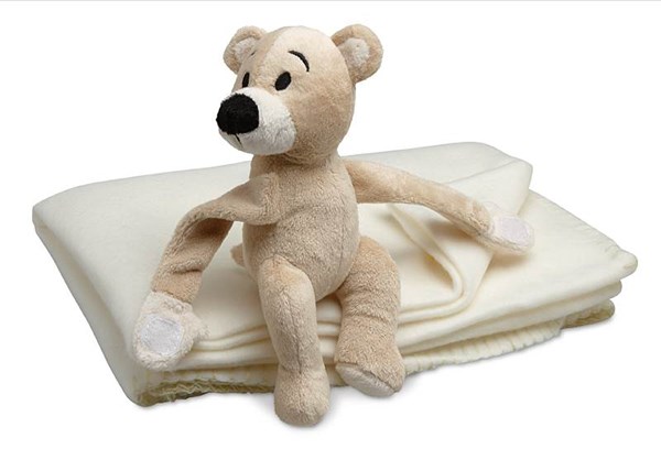 Obrázky: Dětská bílá fleecová deka s medvídkem, Obrázek 2