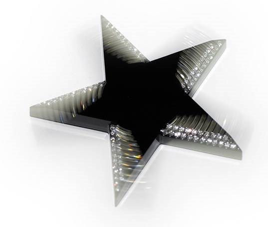 Obrázky: Černé těžítko TRONDHEIM s kamínky ve tvaru hvězdy, Obrázek 2