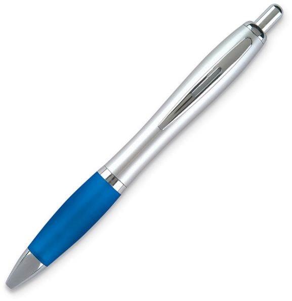 Obrázky: Modro-stříbrné kuličkové pero OKAY