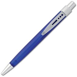 Obrázky: Modré kuličkové pero, kovový proděravěný klip