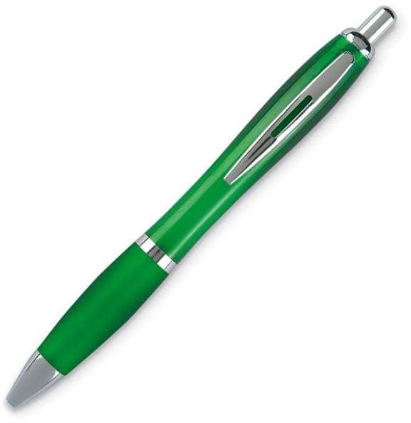 Obrázky: Transparentně zelené kuličkové pero OKAY