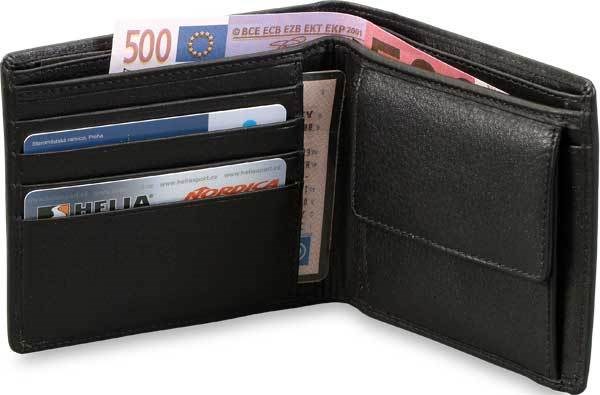 Obrázky: Kožená peněženka s přihrádkami na kreditky
