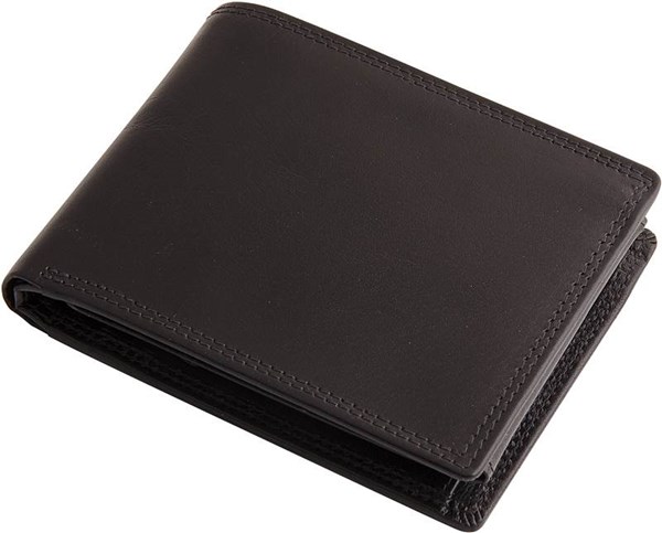 Obrázky: Pánská černá kožená peněženka - na šířku