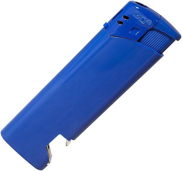 Obrázky: Modrý plnitelný piezo zapalovač s otvírákem